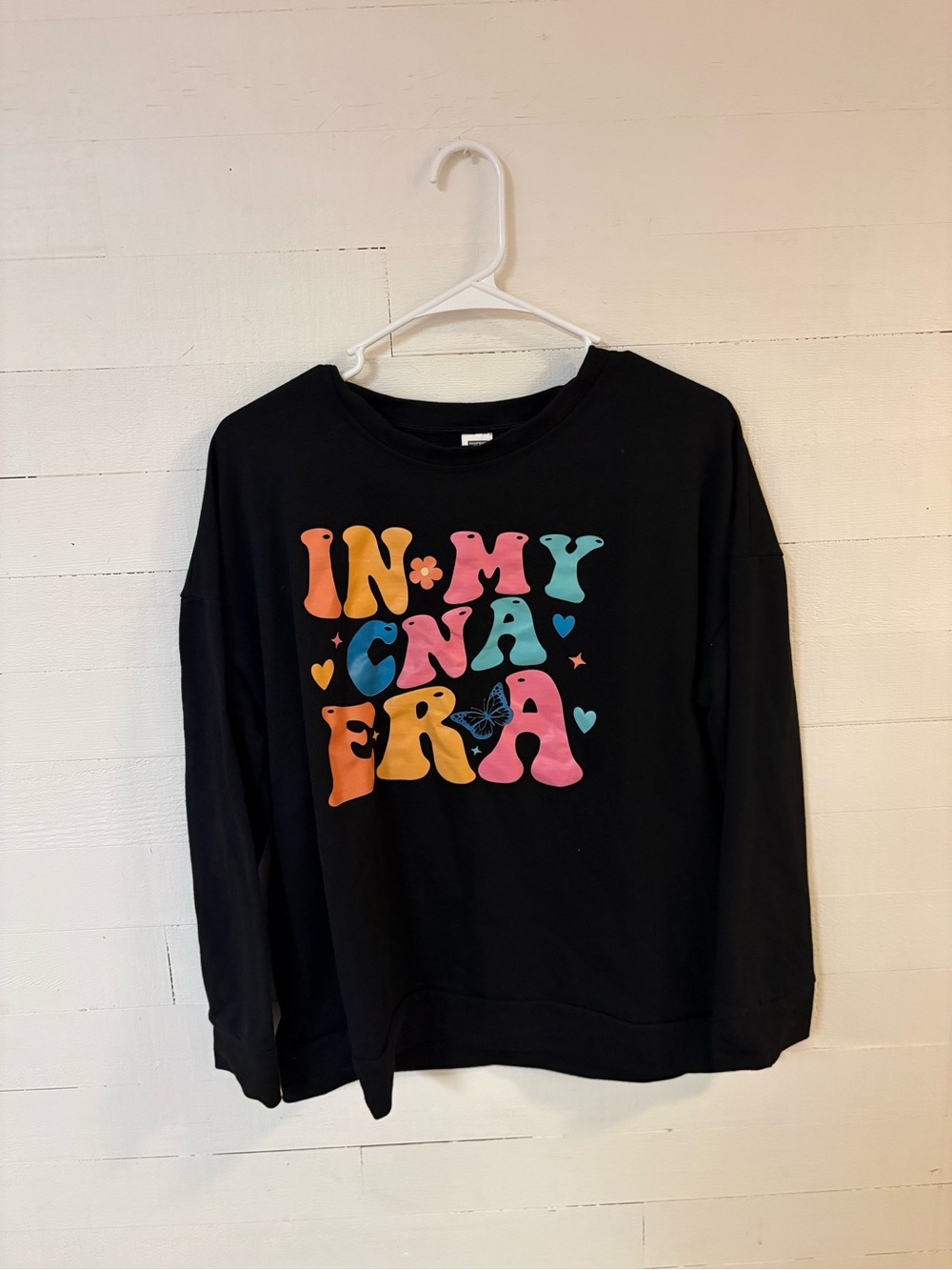 In My CNA Era Graphic Sweatshirt XL Black Retro Healthcare Pullover